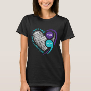 Purple Teal Suicide Awareness Shirts Semi Colon Yo