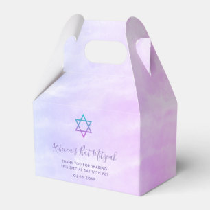 Purple Teal Tie Dye Bat Mitzvah Favour Box
