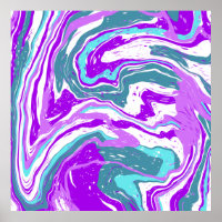 Purple, Teal, Turquoise Marble Fluid Art