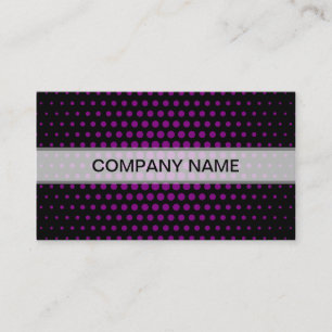 Purple Techno Dots Modern Black Business Card