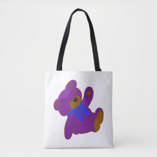 Purple Teddy Tote Bag
