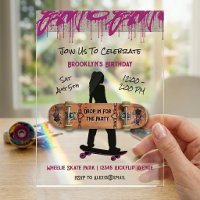 Purple Teen Girl Skateboarding Birthday Party