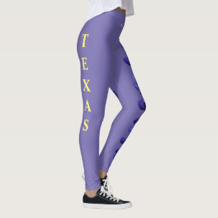Purple Texas State Flower Blue Bonnet Leggings