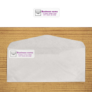 Purple Text Business Return Address Label