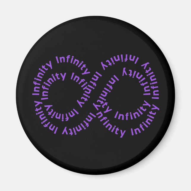 Purple Text Infinity Symbol Magnet (Front)