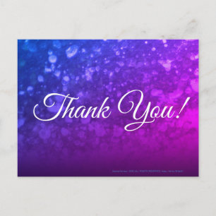 purple texture with fun bubbles thank you postcard