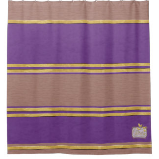 Purple Textured Gold Plain Shower Curtain