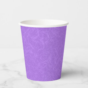 Purple textured surface with swirling pattern paper cups
