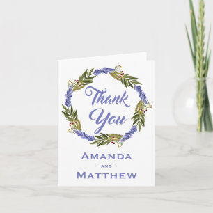 Purple Thank You Lavender Flower Personalised Card