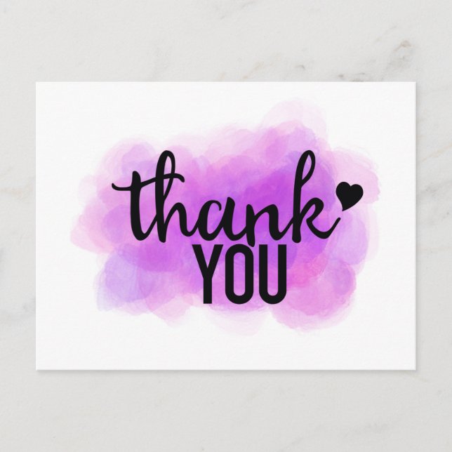 Purple Thank You Postcard (Front)