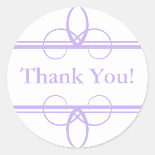 Purple Thank You Stickers and Wedding Favour Label