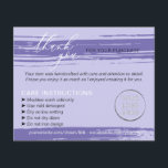 Purple Thank you Washing Tips Care Instruction Flyer<br><div class="desc">Purple Thank you Washing Tips Care Instruction</div>