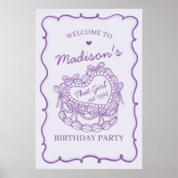 Purple That Girl Coquette Cake Birthday Welcome