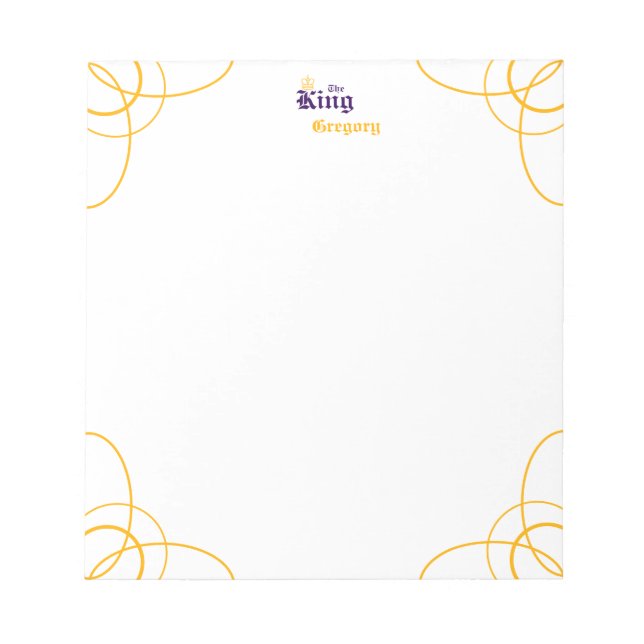 Purple The King Notepad (Front)