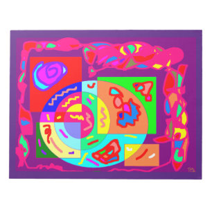 Purple themed tribal art on a notepad