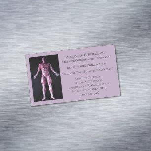 Purple Therapy Chiropractic Doctor Medical  Magnetic Business Card