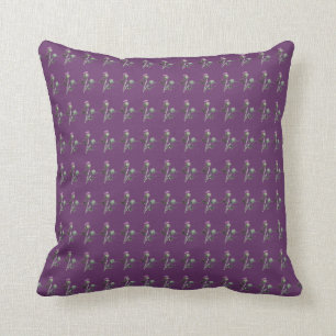 Purple Thistle Flower Pattern Cushion