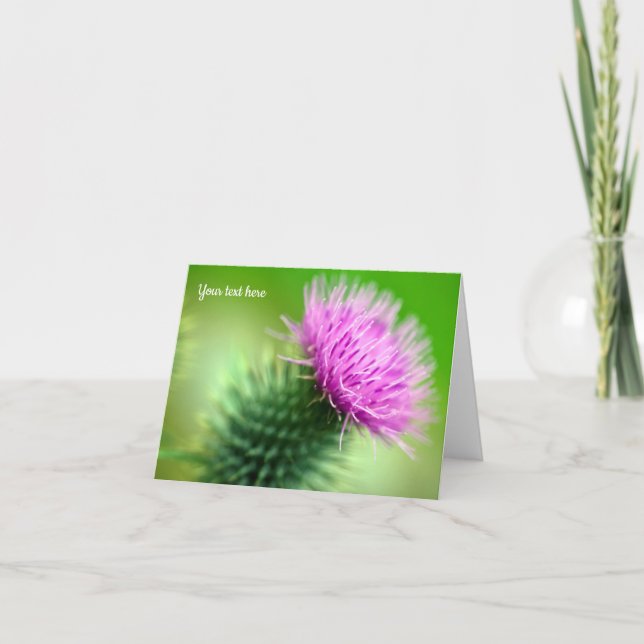 Purple Thistle Greeting card (Front)