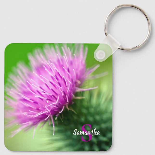Purple Thistle Keyring (Back)