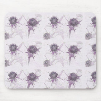 Purple thistle nature design mouse pad