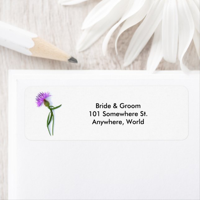 Purple Thistle Return Address Labels (Insitu)