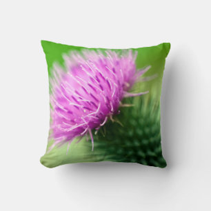 Purple Thistle Throw Pillow