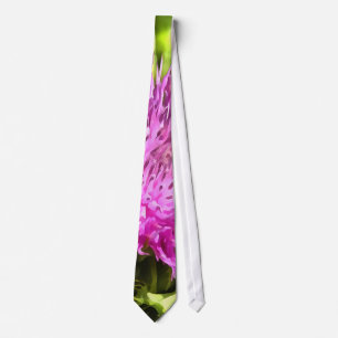 Purple Thistle Wildflower Floral Art Tie