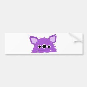 Purple Three Eyed Monster Bumper Sticker