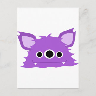 Purple Three Eyed Monster Postcard