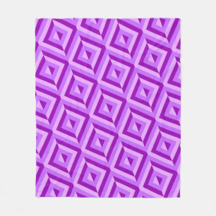 Purple Three-Tone Diamond Pattern Fleece Blanket