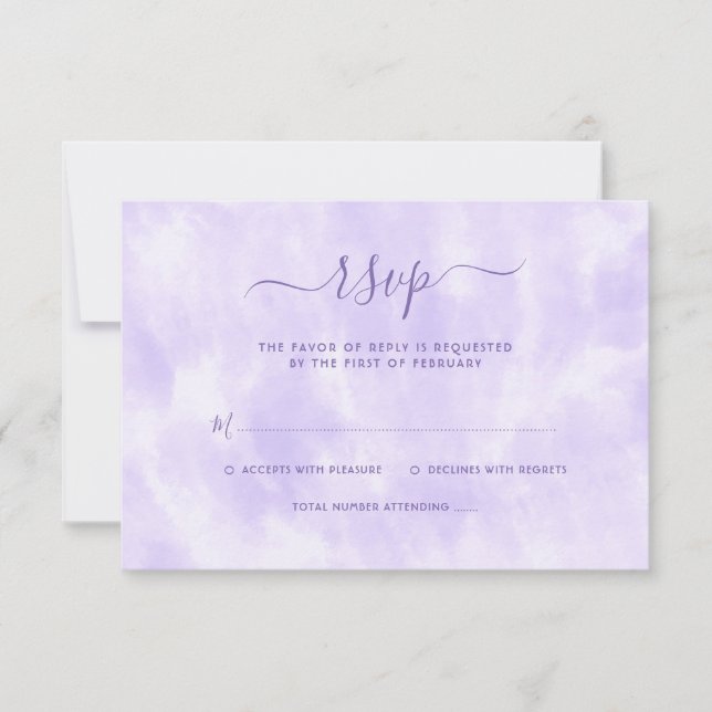 Purple Tie Dye Bat Mitzvah RSVP Card (Front)