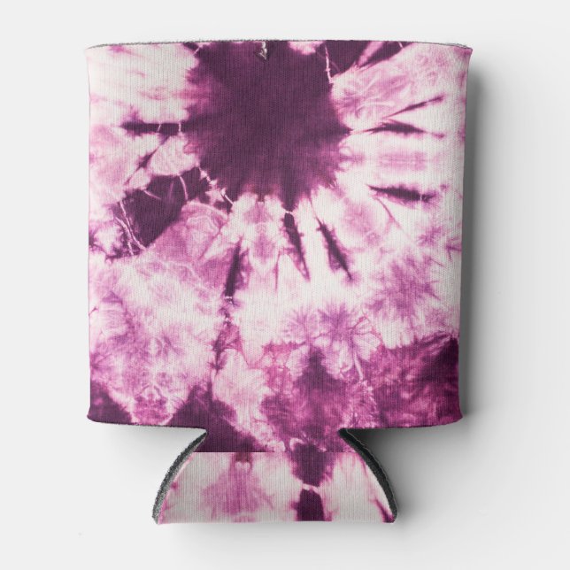 Purple Tie Dye Batik Texture Can Cooler (Front)