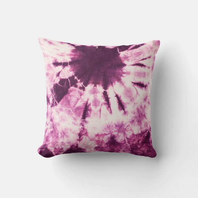 Purple Tie Dye Batik Texture Cushion (Front)