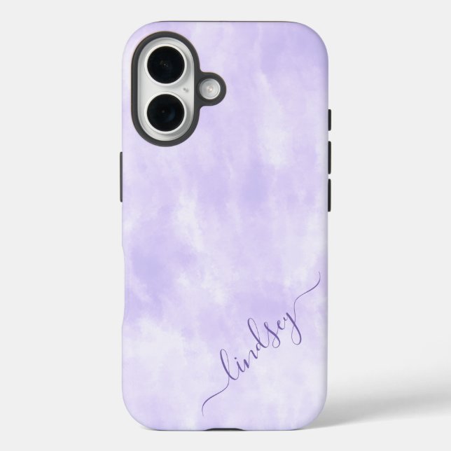 Purple Tie Dye Calligraphy Personalised Name Case-Mate iPhone Case (Back)