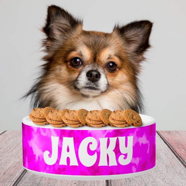 Purple Tie Dye Personalised Dog or Cat Name Bowl (Creator Uploaded)