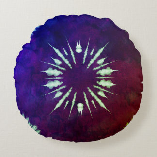 Purple Tie Dye Round Pillow