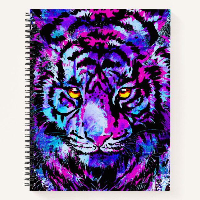 Purple Tiger Notebook - Tiger Artwork - Wildlife (Front)