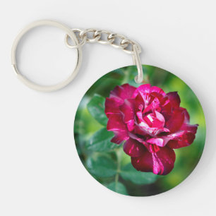 Purple Tiger Rose Key Ring