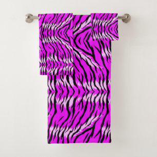 Purple Tiger Skin Pattern Design  Bath Towel Set