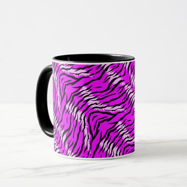 Purple Tiger Skin Pattern Design  Mug (Front Left)