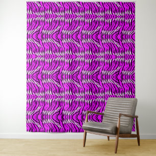 Purple Tiger Skin Pattern Design Tapestry
