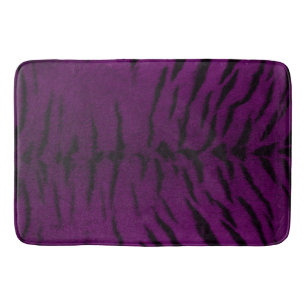 Purple Tiger Skin Print Bath Mat