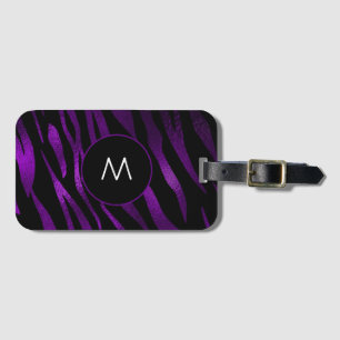 Purple Tiger Stripes Monogram Luggage Tag