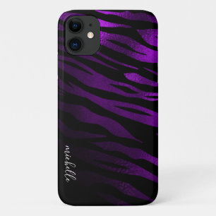 Purple Tiger Stripes Personalised Monogram Case-Mate iPhone Case