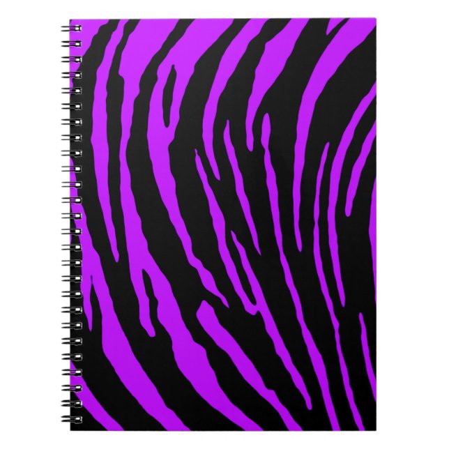 Purple Tiger Stripes Spiral Notebook (Front)