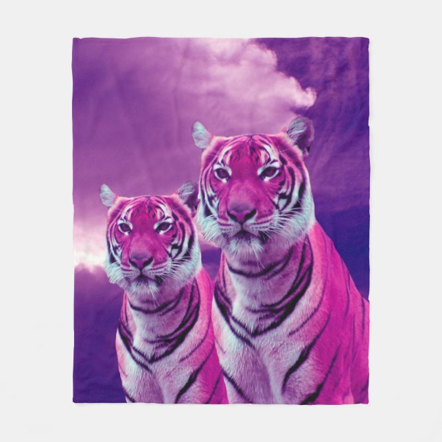 Purple Tigers Fleece Blanket (Front)