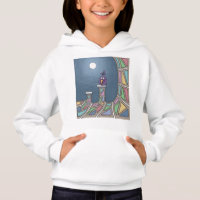 Purple Tiki Bird with full moon Hoodie