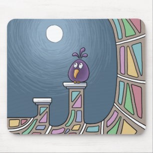  Purple Tiki Bird with full moon  Mouse Pad