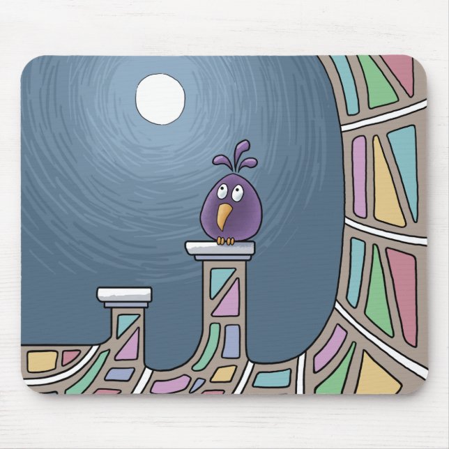  Purple Tiki Bird with full moon  Mouse Pad (Front)