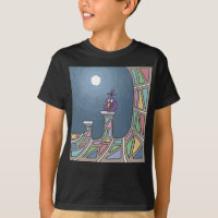 Purple Tiki Bird with full moon T-Shirt